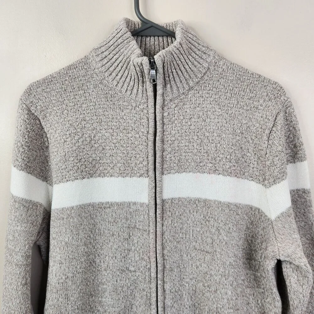 Banana Republic Factory Mens Mock Neck Full Zip Cotton Sweater Medium